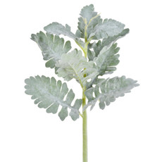 Imagem de HASTE DECORATIVA DE FOLHAS CREME VERDE FLOCADAS EMPLÁSTICO MOLDÁVEL - GRILLO - Grillo Ltda