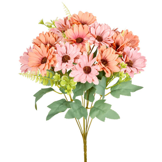 Imagem BUQUÊ DECORATIVO DE MARGARIDAS ROSA CLARO EM PLÁSTICO MOLDÁVEL 40X7CM - GRILLO