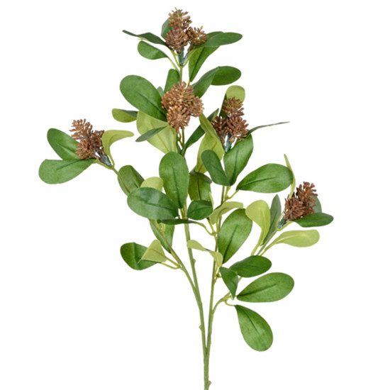 Imagem HASTE DECORATIVA DE PINHAS COR AMARELO OUTONO EM PLÁSTICO MOLDÁVEL 66X18CM - GRILLO