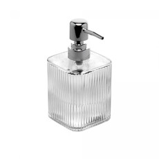 Imagem de PORTA SABONETE LÍQUIDO LINES 420ML EM VIDRO 15,5X8X8CM - LYOR - Coliseu Presentes Ltda