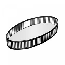 Imagem de BANDEJA BERLIN OVAL ESPELHADA EM METAL PRETO 5X23X12CM - CROSS - Coliseu Presentes Ltda