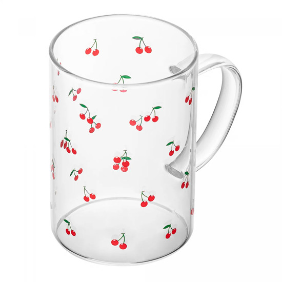 Imagem CANECA CHERRY 200ML EM VIDRO BOROSSILICATO 8,5X9X6CM - LYOR