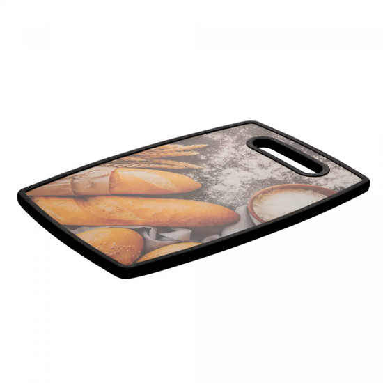 Imagem TÁBUA PARA CORTE DE PLÁSTICO COM ESTAMPA DE PÃES 1X30X20CM - LYOR