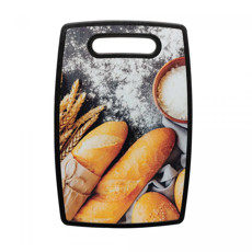 Imagem de TÁBUA PARA CORTE DE PLÁSTICO COM ESTAMPA DE PÃES 1X30X20CM - LYOR - Coliseu Presentes Ltda