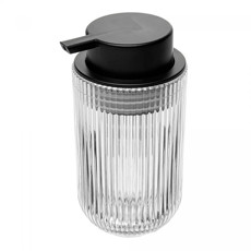 Imagem de PORTA SABONETE LÍQUIDO NÓRDICO COM PUMP PRETO 430ML EM VIDRO 15,5X8X8CM - LYOR - Coliseu Presentes Ltda