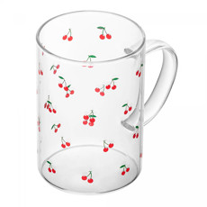 Imagem de CANECA CHERRY 280ML EM VIDRO BOROSSILICATO 10X9,5X6,5CM - LYOR - Coliseu Presentes Ltda