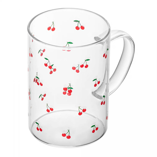 Imagem CANECA CHERRY 280ML EM VIDRO BOROSSILICATO 10X9,5X6,5CM - LYOR