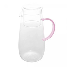 Imagem de JARRA DE VIDRO BOROSSILICATO 1,3L COM ALÇA E COPO FUN ROSA 22,5X16X10,5CM  - WOLFF - Rojemac Impotacao E Exportacao Ltda