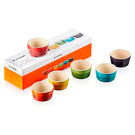 Imagem SET 6 MINI RAMEKINS 100ML GIFT COLLECTION EM CERÂMICA COLORIDA - LE CREUSET