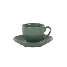 Imagem de XÍCARA E PIRES 90ML PARA CAFÉ MIX AND MATCH EM PORCELANA VERDE SÁLVIA - L'HERMITAGE - Full Fit Industria Importacao E Comercio Ltda.