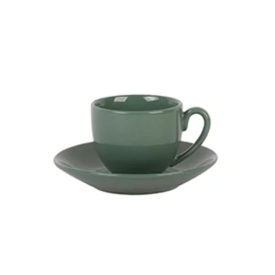 Imagem XÍCARA E PIRES 90ML PARA CAFÉ MIX AND MATCH EM PORCELANA VERDE SÁLVIA - L'HERMITAGE