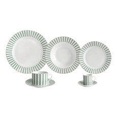 Imagem de APARELHO DE JANTAR CHARMING EM PORCELANA VERDE E BORDA DOURADA - L'HERMITAGE - Full Fit Industria Importacao E Comercio Ltda.