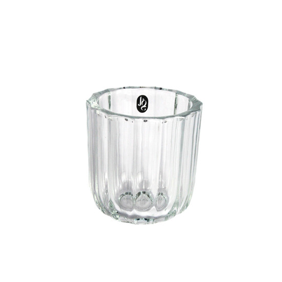 Imagem VASO DECORATIVO DE VIDRO ESTRIADO 10X9X9CM - GRILLO