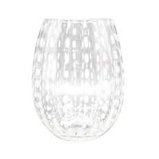 Imagem de CONJUNTO DE 6 COPOS EM VIDRO TRANSPARENTE COM DETALHE BRANCO 12X9X9CM - CROSS - Cross Comercial Ltda