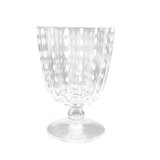 Imagem CONJUNTO DE 6 TAÇAS EM VIDRO TRANSPARENTE COM DETALHE BRANCO 13,5X9,5X9,5CM - CROSS