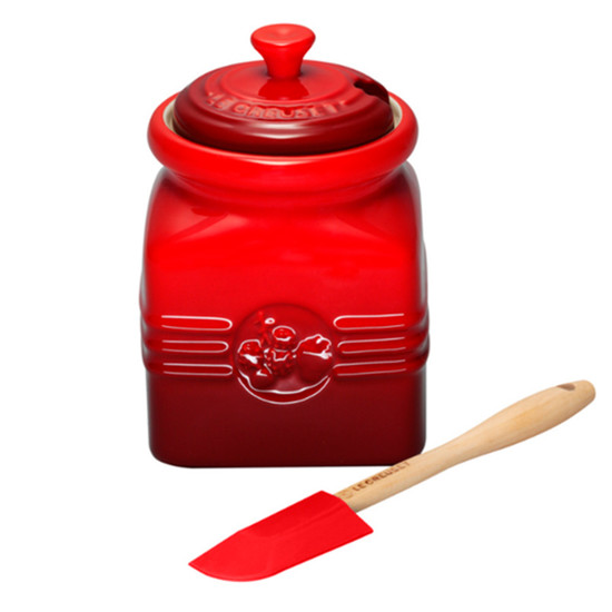 Imagem POTE PARA GELEIA 450ML VERMELHO EM CERÂMICA 14,5X13X13CM - LE CREUSET