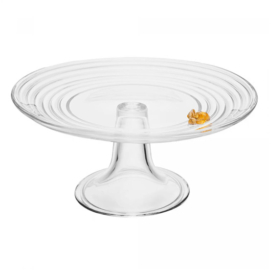 Imagem PRATO PARA BOLO COM PÉ LITTLE BEE EM CRISTAL 10X19X19CM - LYOR