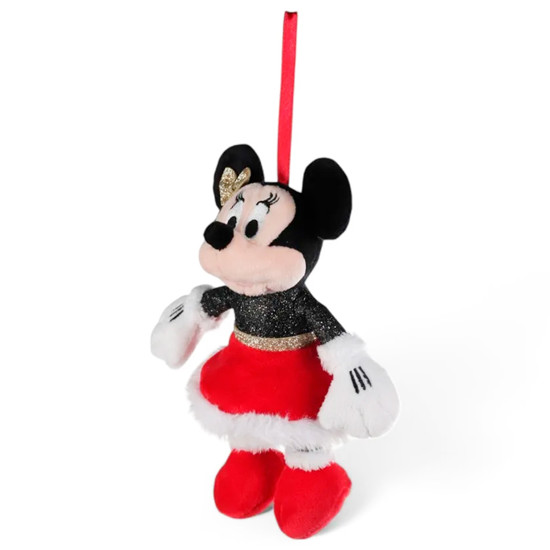 Imagem ENFEITE NATALINO PARA PENDURAR MINNIE COM SAIA VERMELHA E LAÇO DOURADO - CROMUS