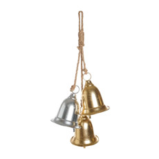 Imagem de ENFEITE PARA PENDURAR SINO DOURADO E PRATEADO 21X15X15CM - CROMUS - Cromus Embalagens Ind E Com Ltda