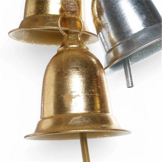 Imagem ENFEITE PARA PENDURAR SINO DOURADO E PRATEADO 21X15X15CM - CROMUS