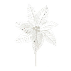 Imagem de FLOR DECORATIVA POINSÉTIA BRANCA 30CM - CROMUS - Cromus Embalagens Ind E Com Ltda