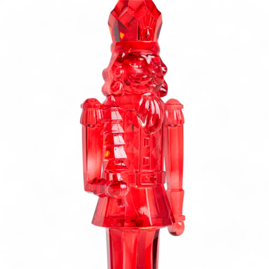 Imagem SOLDADO DE CHUMBO DECORATIVO EM ACRÍLICO VERMELHO COM LED 30X8X7,5CM - CROMUS