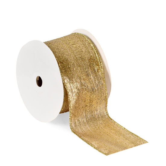 Imagem FITA ARAMADA EM LINHO DOURADO 6,3CM X 9,14M - GRILLO