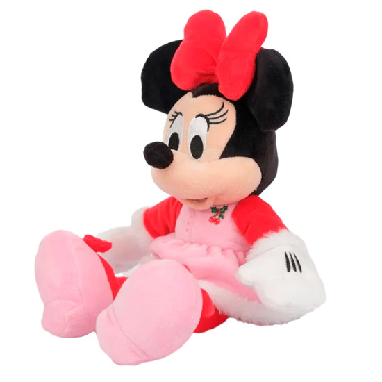 Imagem PELÚCIA NATALINA MINNIE ROUPA ROSA E VERMELHA 30X24X12CM - CROMUS