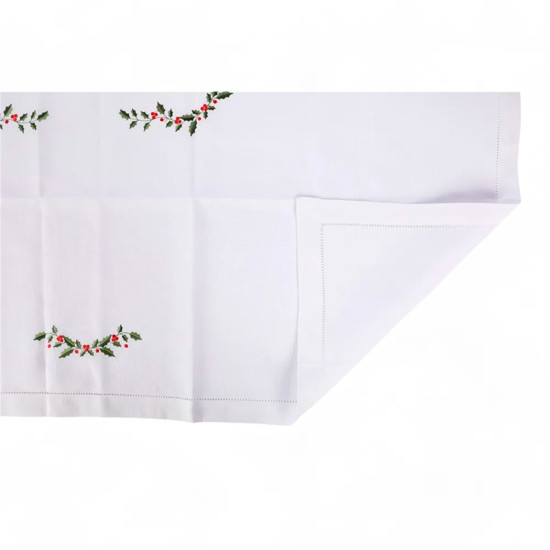 Imagem TOALHA DE MESA NATALINA RETANGULAR BRANCA 260X160CM - CROMUS