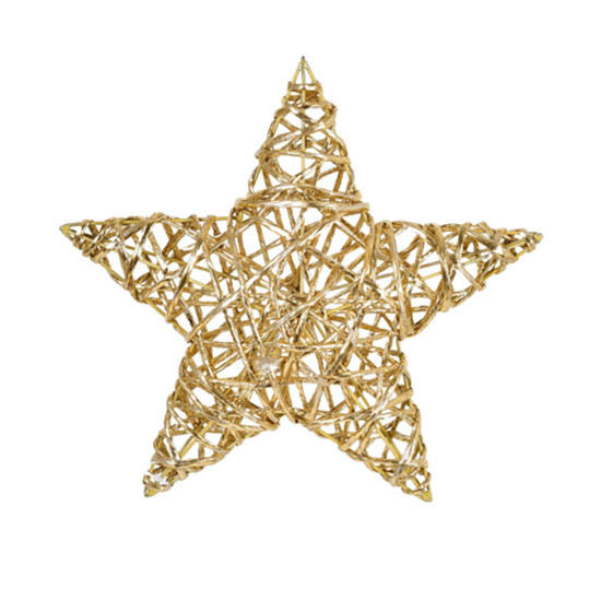 Imagem ESTRELA NATALINA DECORATIVA ARAMADA EM METAL DOURADO 25CM - GRILLO