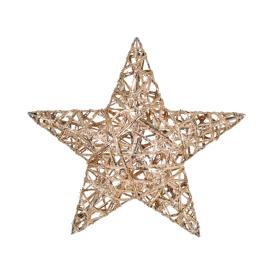 Imagem ESTRELA NATALINA DECORATIVA ARAMADA EM METAL CHAMPAGNE 25CM - GRILLO