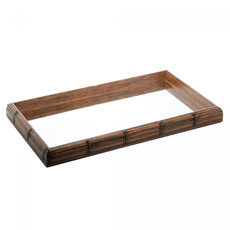 Imagem de BANDEJA RETANGULAR ESPELHADA COM PERFIL EM BAMBU 46X26X4CM - WOLFF - Rojemac Impotacao E Exportacao Ltda