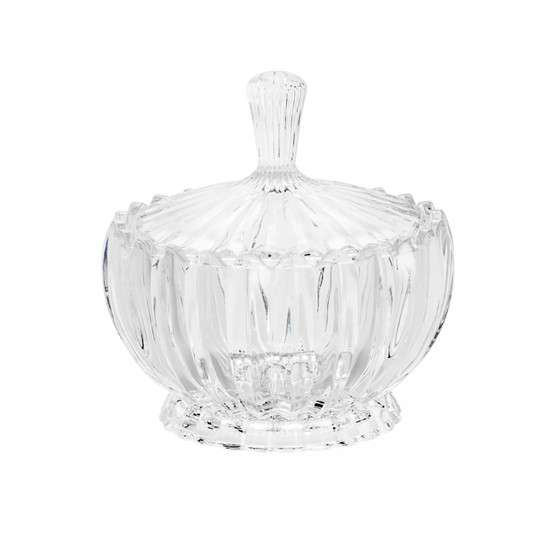 Imagem POTICHE COM TAMPA DECORATIVO EM CRISTAL GENEVA 17X18CM - WOLFF