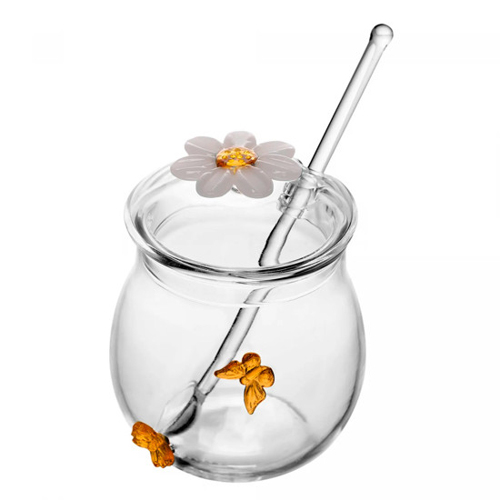 Imagem AÇUCAREIRO COM COLHER SUN GARDEN 270ML VIDRO BOROSSILICATO 12X8,5X8,5CM - WOLFF