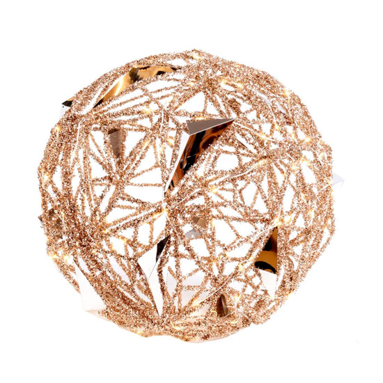 Imagem BOLA NATALINA CHAMPANHE DECORATIVA COM LED 50X50X50CM - CROMUS