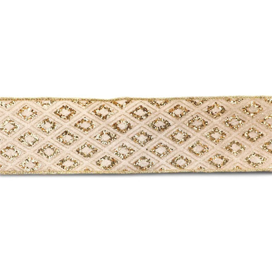 Imagem FITA ARAMADA DOURADA EM POLIÉSTER 10CMX9,14M - CROMUS