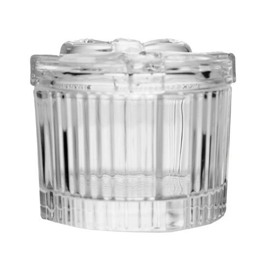 Imagem POTICHE REDONDO LAÇO DE FITA EM CRISTAL ECOLÓGICO 6,5X8CM - WOLFF