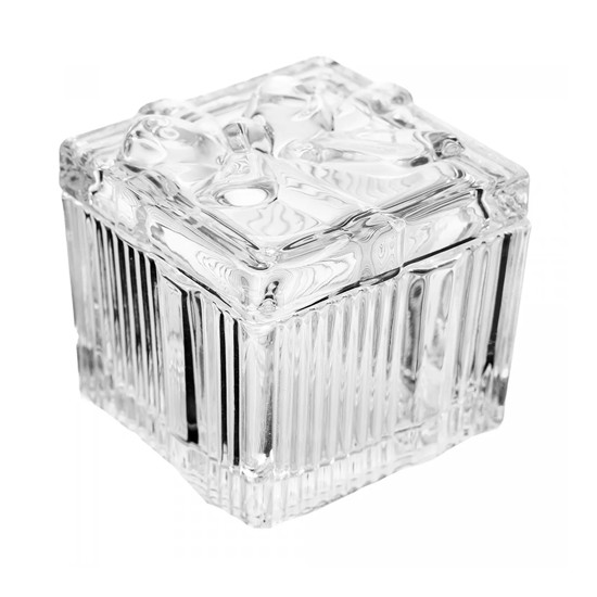 Imagem POTICHE CAIXA DE PRESENTE LAÇO DE FITA EM CRISTAL ECOLÓGICO 7X7,5CM - WOLFF