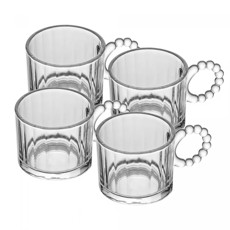 Imagem de CONJUNTO 4 XÍCARAS CLASSIC 100ML EM CRISTAL 5,5X9,5X6CM - WOLFF - Rojemac Impotacao E Exportacao Ltda
