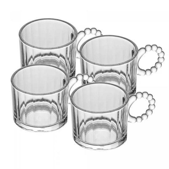 Imagem CONJUNTO 4 XÍCARAS CLASSIC 100ML EM CRISTAL 5,5X9,5X6CM - WOLFF