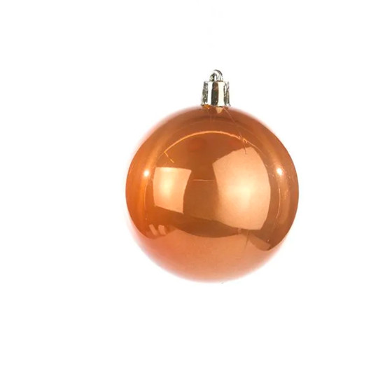 Imagem TUBO COM 6 BOLAS DE NATAL COBRE PEROLADA EM PLÁSTICO 4CM - CROMUS