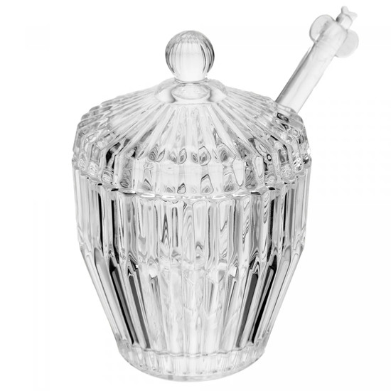 Imagem MELEIRA COM PEGADOR E TAMPA IMPÉRIO 11X8X8CM EM CRISTAL ECOLÓGICO - WOLFF