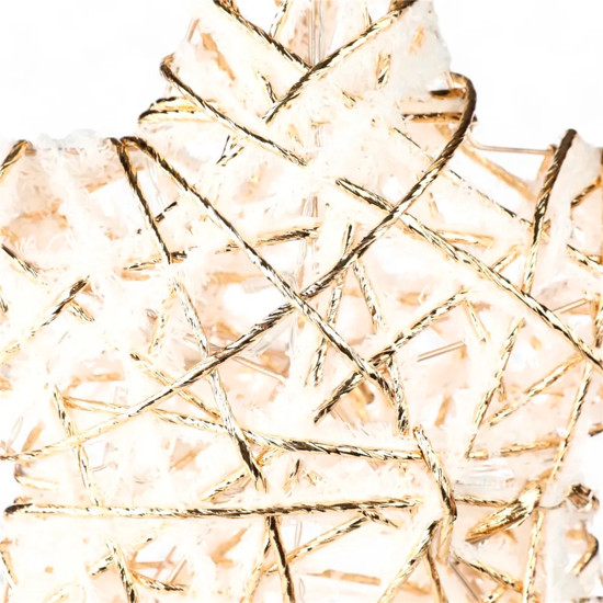 Imagem ESTRELA DECORATIVA BRANCA E DOURADA DE PENDUAR COM LED 40X10CM - CROMUS