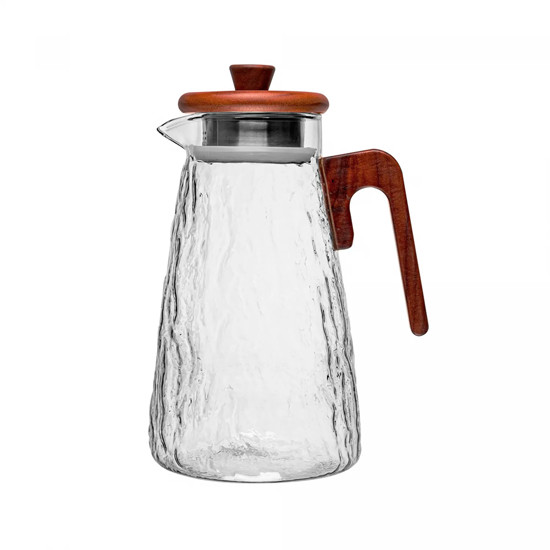 Imagem JARRA DE VIDRO BOROSSILICATO COM TAMPA E CABO EM BAMBU 1,5L - WOLFF