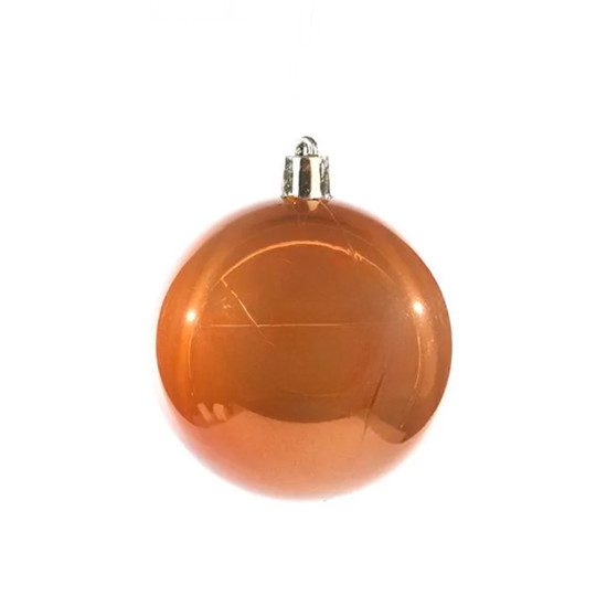 Imagem TUBO COM 6 BOLAS LISAS DE NATAL COBRE PEROLADO EM PLÁSTICO 8CM - CROMUS