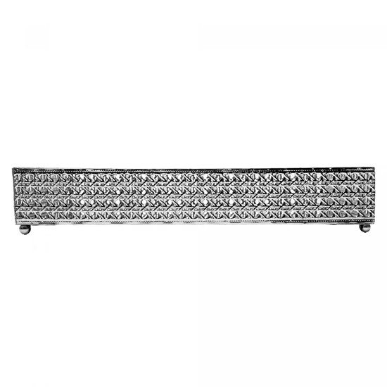 Imagem BANDEJA COM ESPELHO VERSALHES EM METAL PRATEADO 5X38X24CM - WOLFF