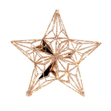 Imagem de ESTRELA DECORATIVA COR CHAMPAGNE COM 100 LEDS 220V 60X60X14CM - CROMUS - Cromus Embalagens Ind E Com Ltda