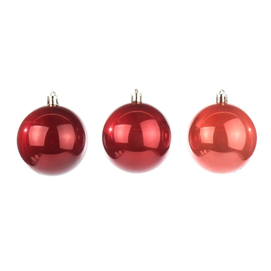 Imagem TUBO COM 6 BOLAS DE NATAL CASSIS PEROLADA EM PLÁSTICO 6CM - CROMUS