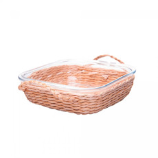 Imagem de REFRATÁRIO DE VIDRO BOROSSILICATO COM SUPORTE EM FIBRA NATURAL E ALÇA - WOLFF - Rojemac Impotacao E Exportacao Ltda