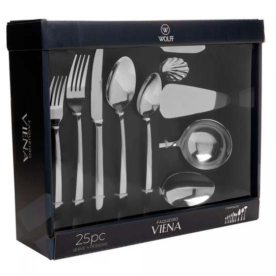 Imagem FAQUEIRO 25 PEÇAS VIENA EM AÇO INOX - WOLFF